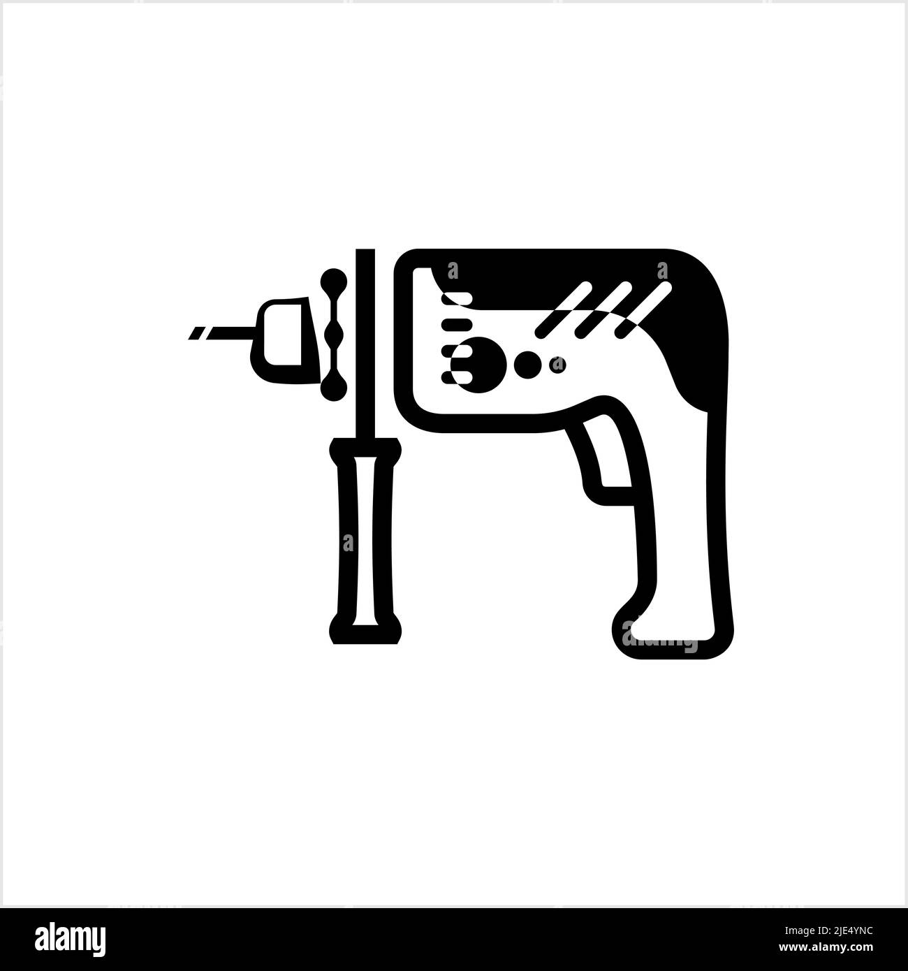 Drill Machine Icon, Machine Tool Icon Vector Art Illustration Stock ...