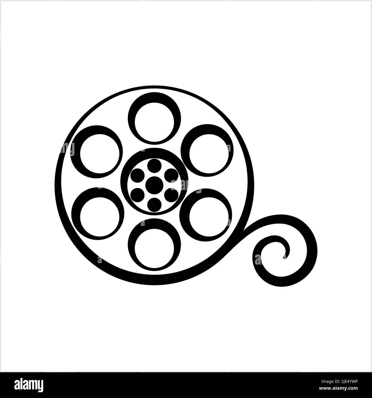 Film Reel Icon, Cinema Movie Reel Icon Vector Art Illustration Stock Vector  Image & Art - Alamy