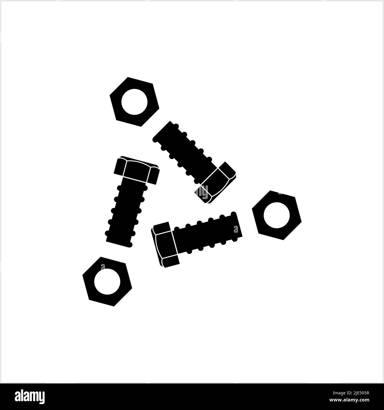 Nut And Bolt Icon, Hex Nut Vector Art Illustration Stock Vector Image