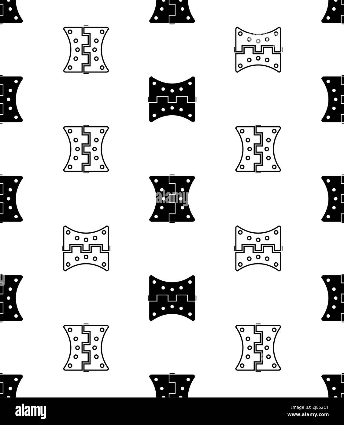 Door Hinge Icon Seamless Pattern, Door Hinge Connects Door With Door