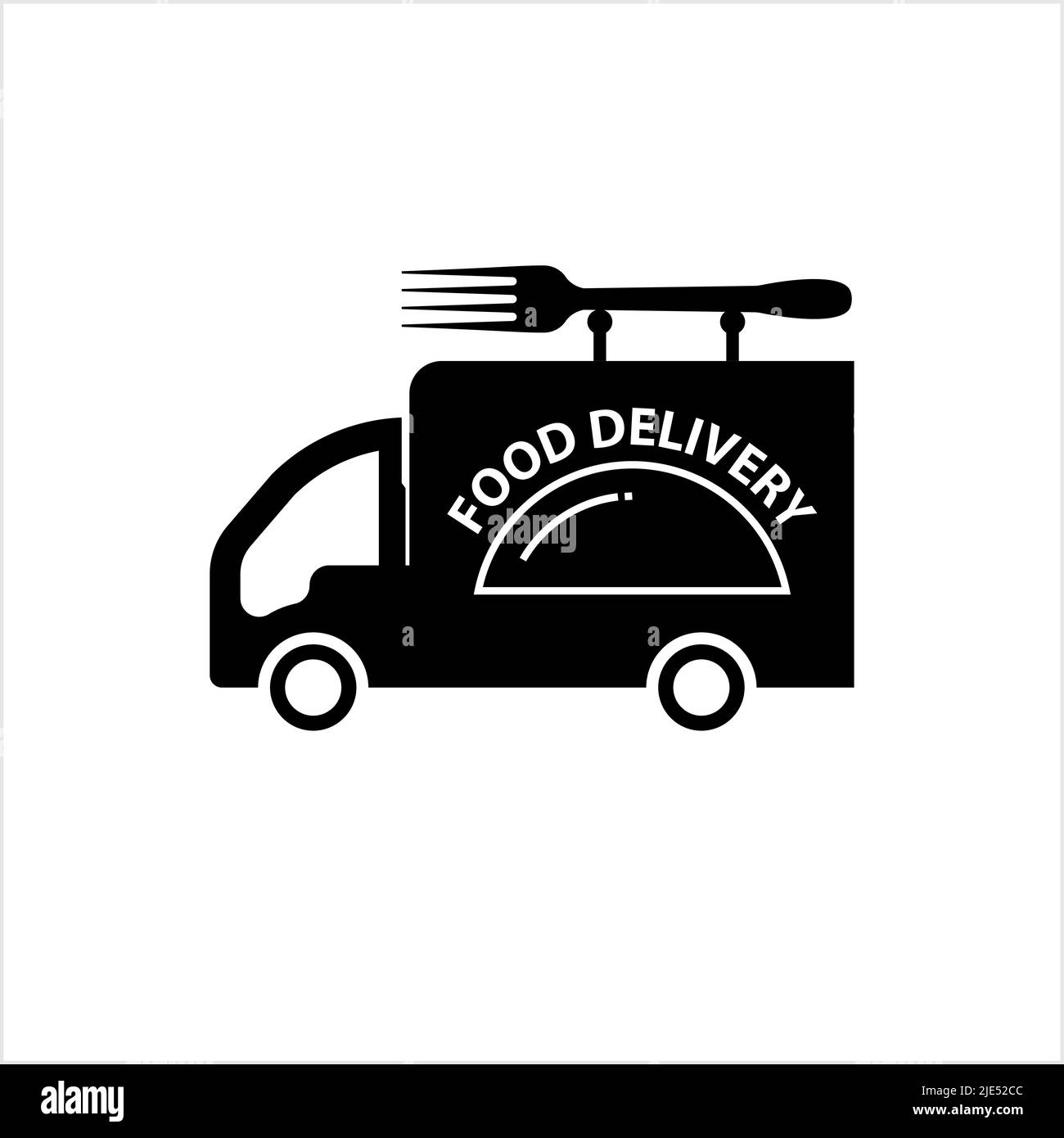 Food Delivery Truck Icon, Food Delivery Icon, Fast Delivery Icon Vector
