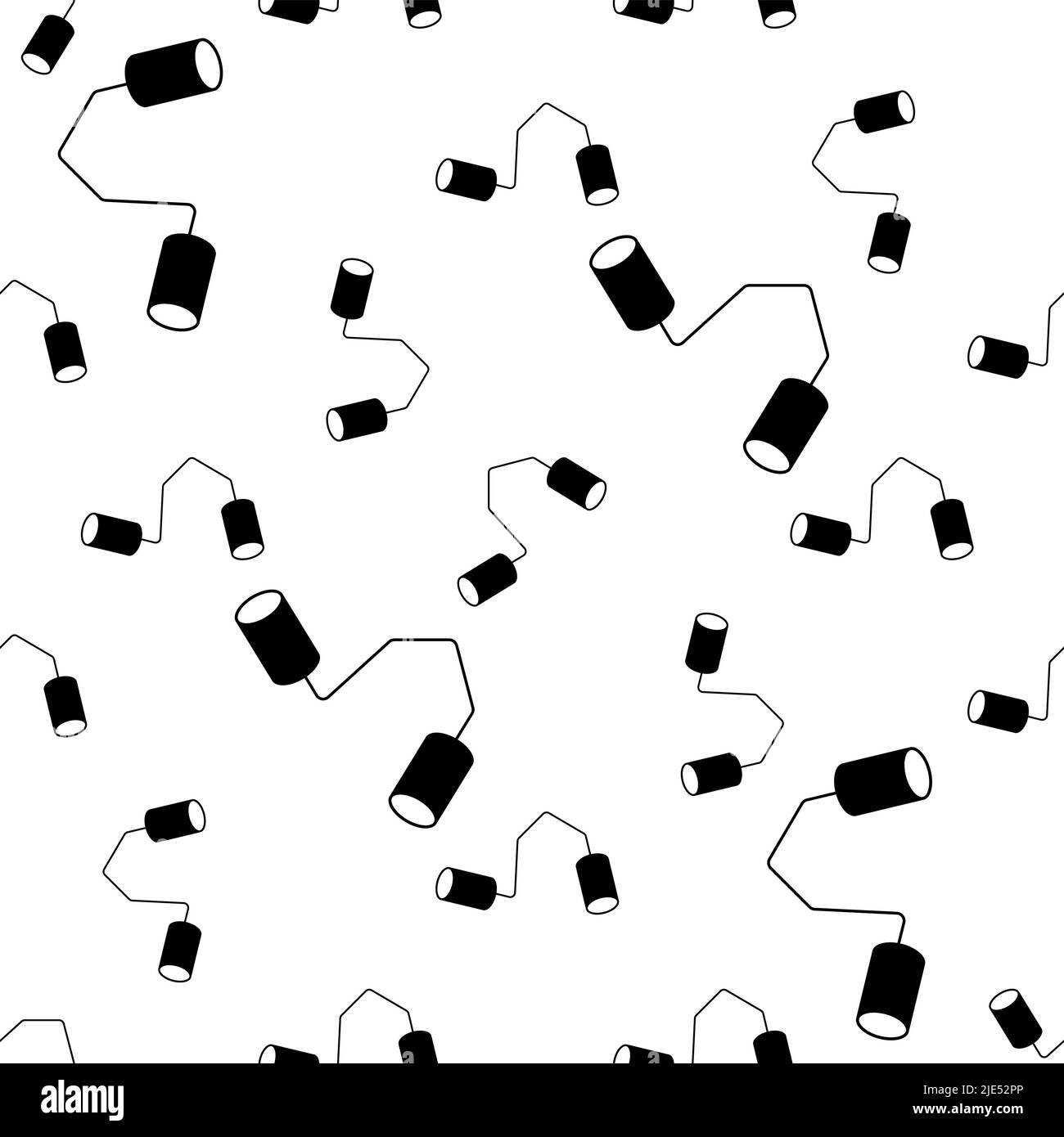 Tin Can Phone Icon Seamless Pattern, Non Electrical Speech Transmitting Device Vector Art Illustration Stock Vector