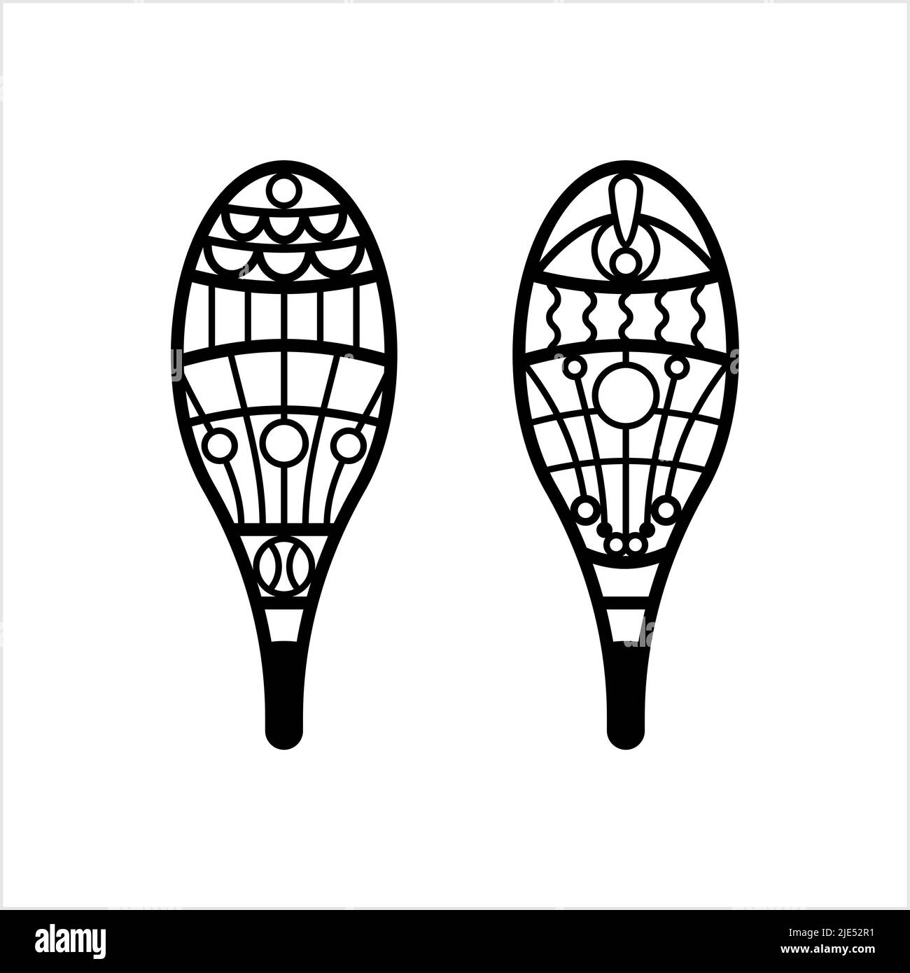 Traditional Snowshoes Icon, Winter Snow Equipment Vector Art Illustration Stock Vector