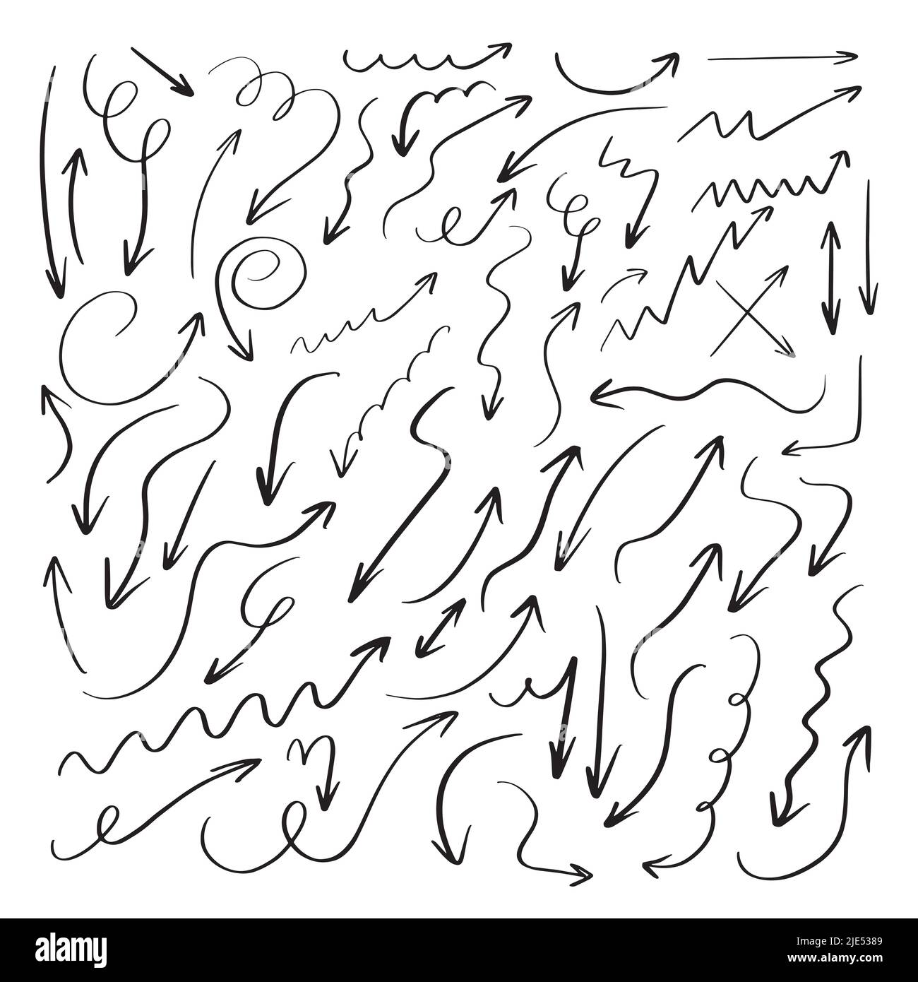 Vector set of doodle hand drawn chalk arrows Stock Vector Image & Art ...