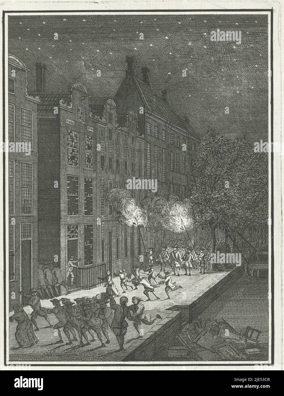 Riot with the looting of the house of a (tax) collector on a canal in