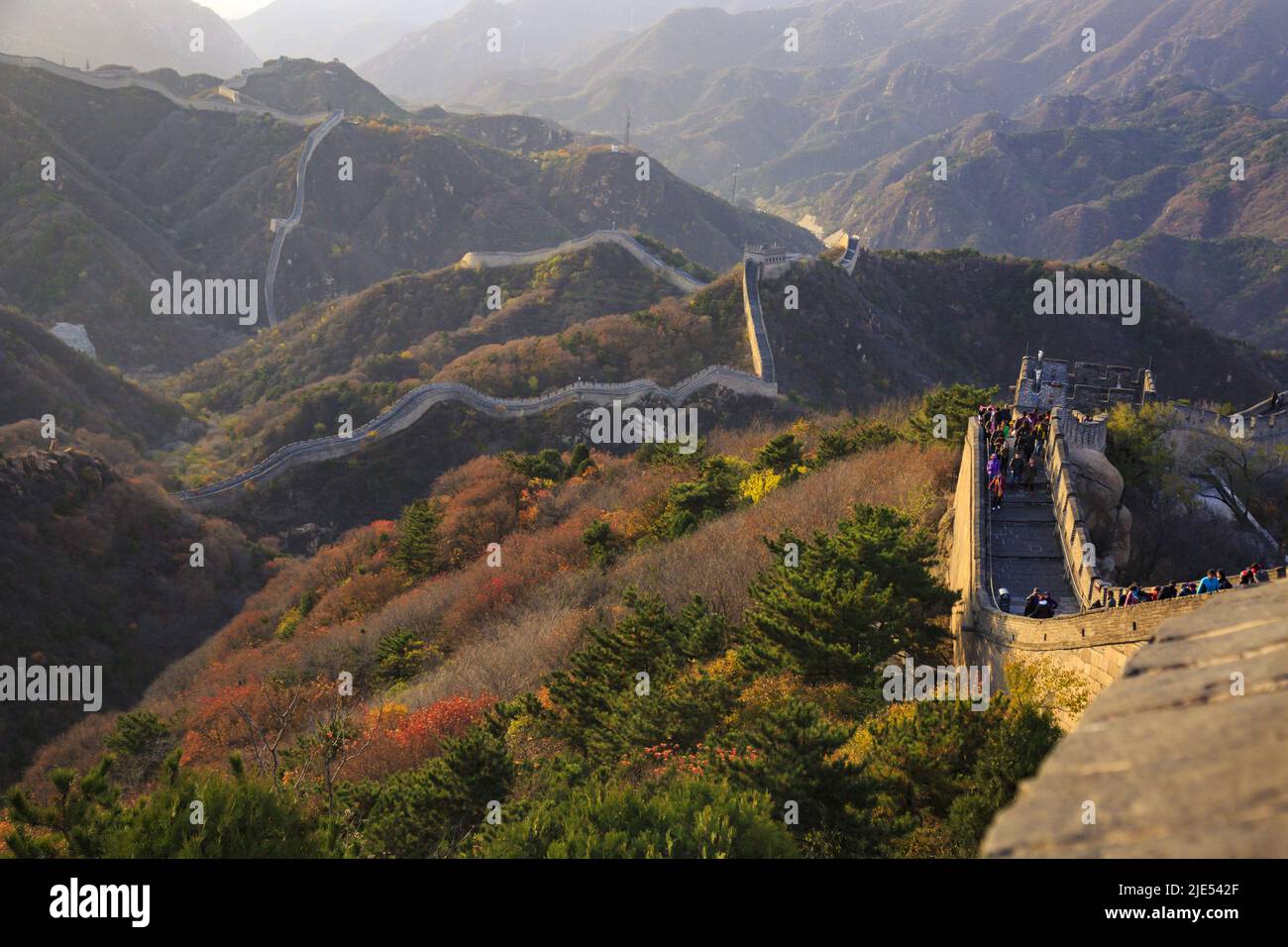 Beijing badaling the Great Wall ancient buildings towers Stock Photo