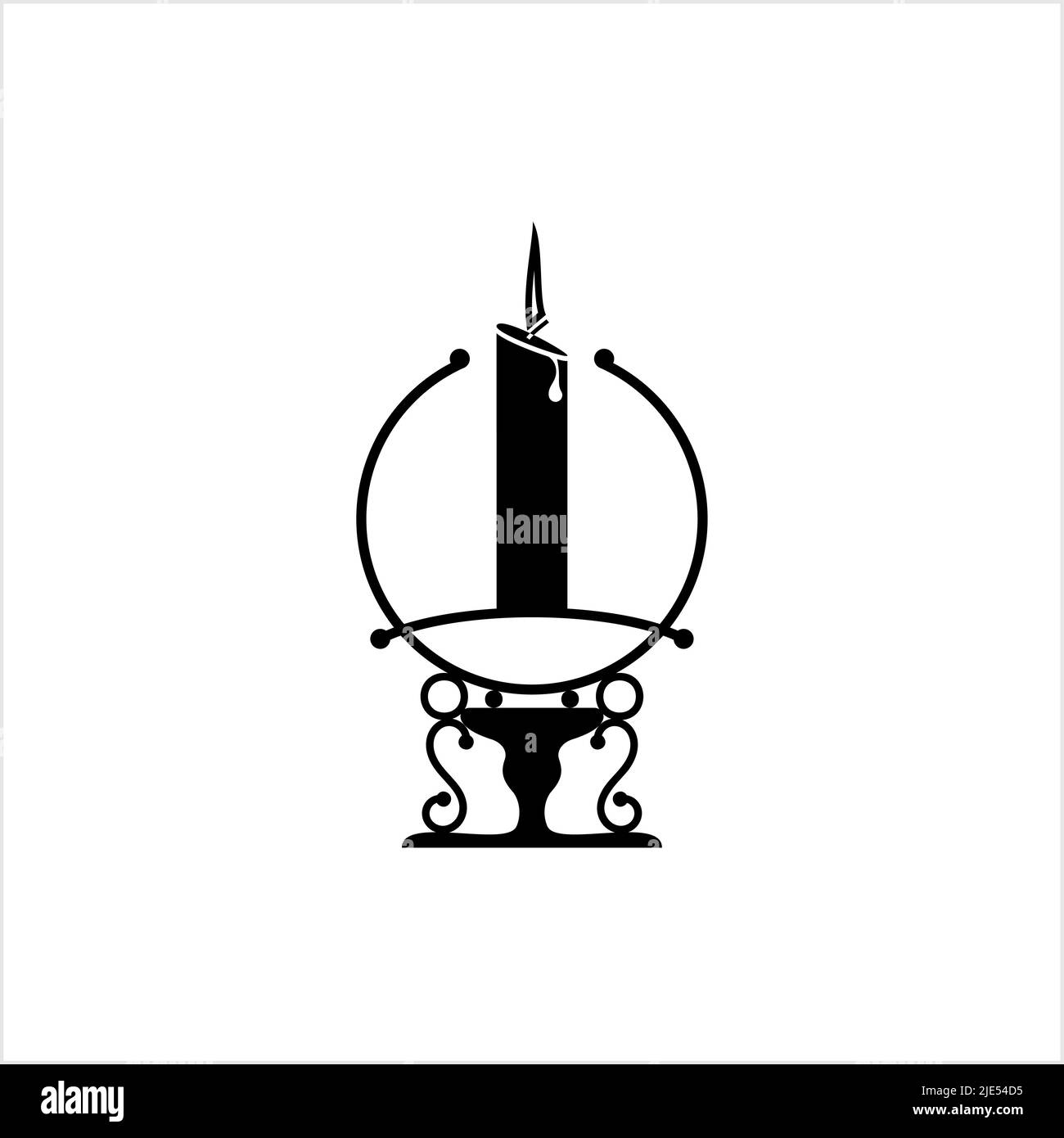 Candle Icon, Lit Candle Icon Vector Art Illustration Stock Vector Image