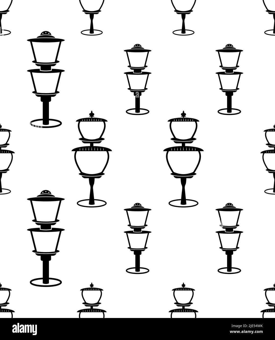Garden Light Icon Seamless Pattern, Garden Decorative Waterproof Lamp Vector Art Illustration
