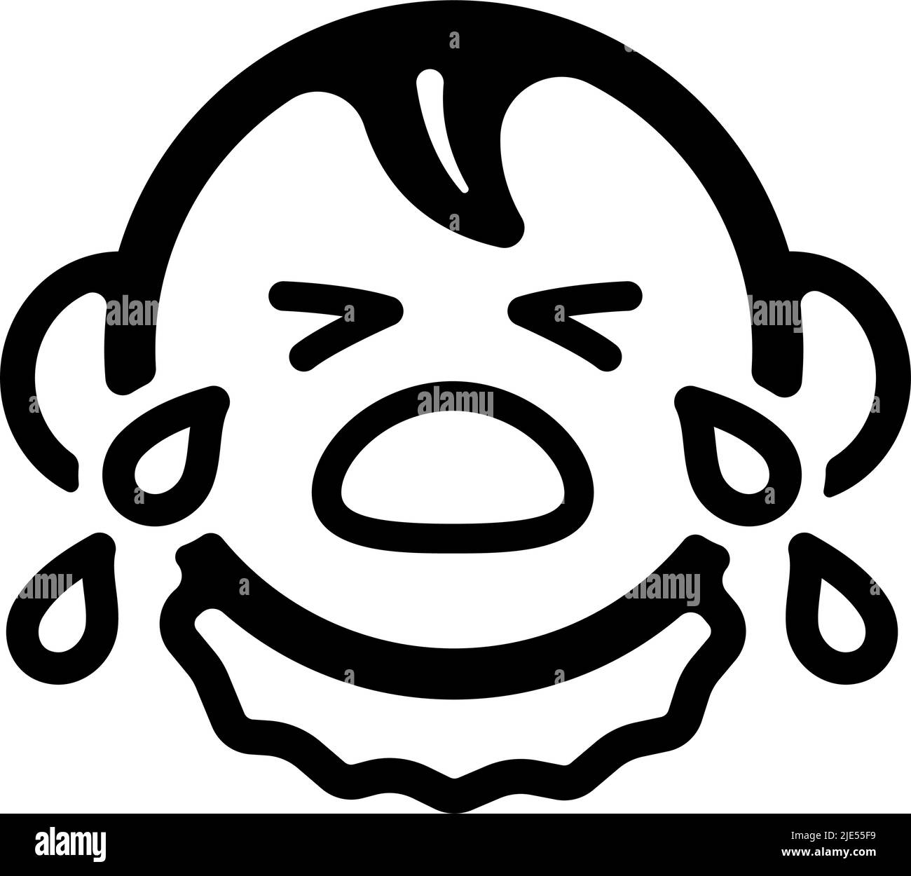 Crying baby face vector icon illustration Stock Vector