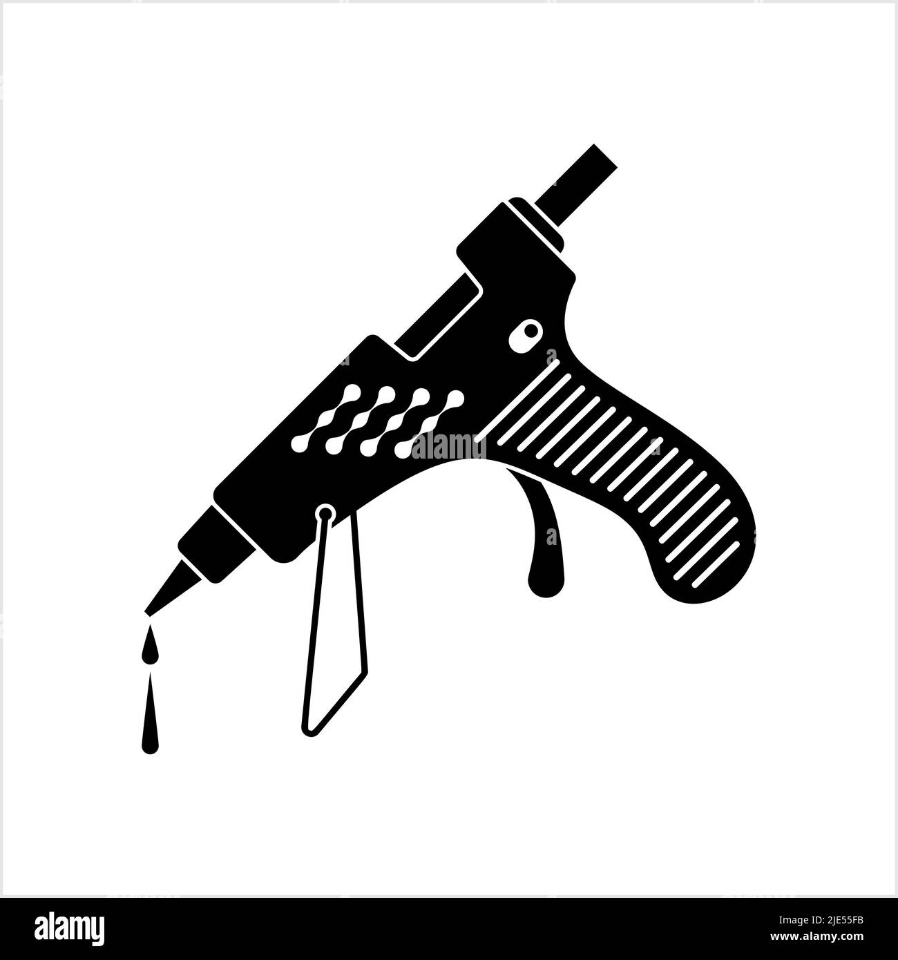 Glue Gun Icon, Hot Glue Gun, Hot Melt Adhesive, Thermoplastic Adhesive, Solid Cylindrical Stick