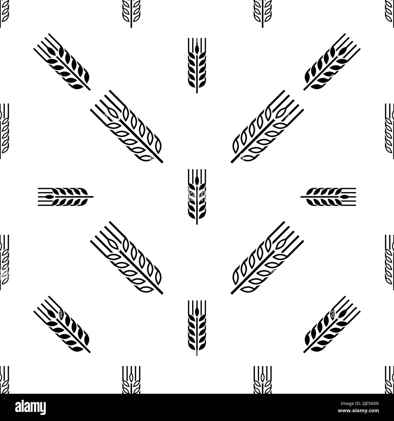 Wheat Ear Spica Icon Seamless Pattern Vector Art Illustration Stock ...