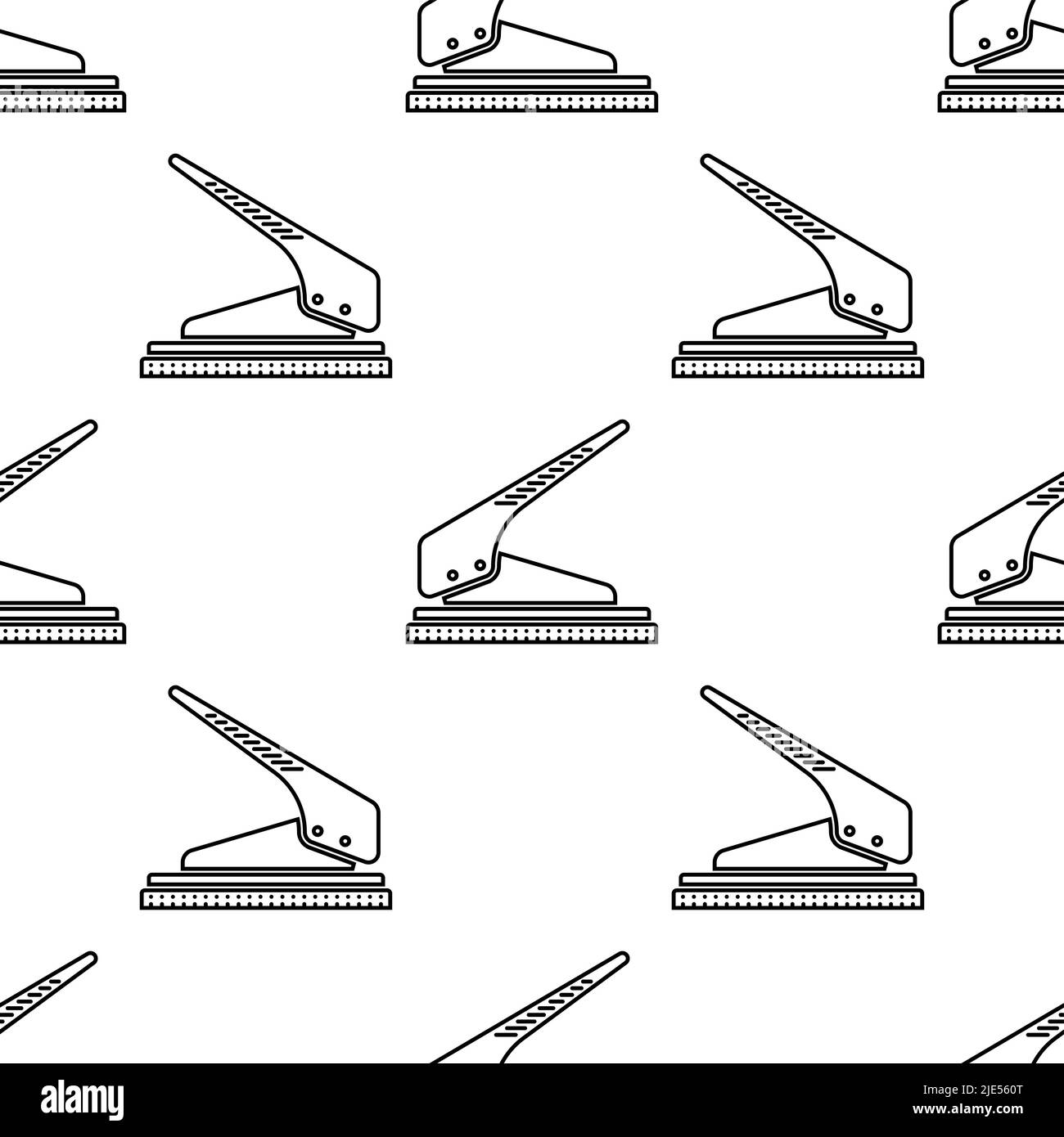 Paper Punching Machine Icon Seamless Pattern, Paper Punch Hole Making