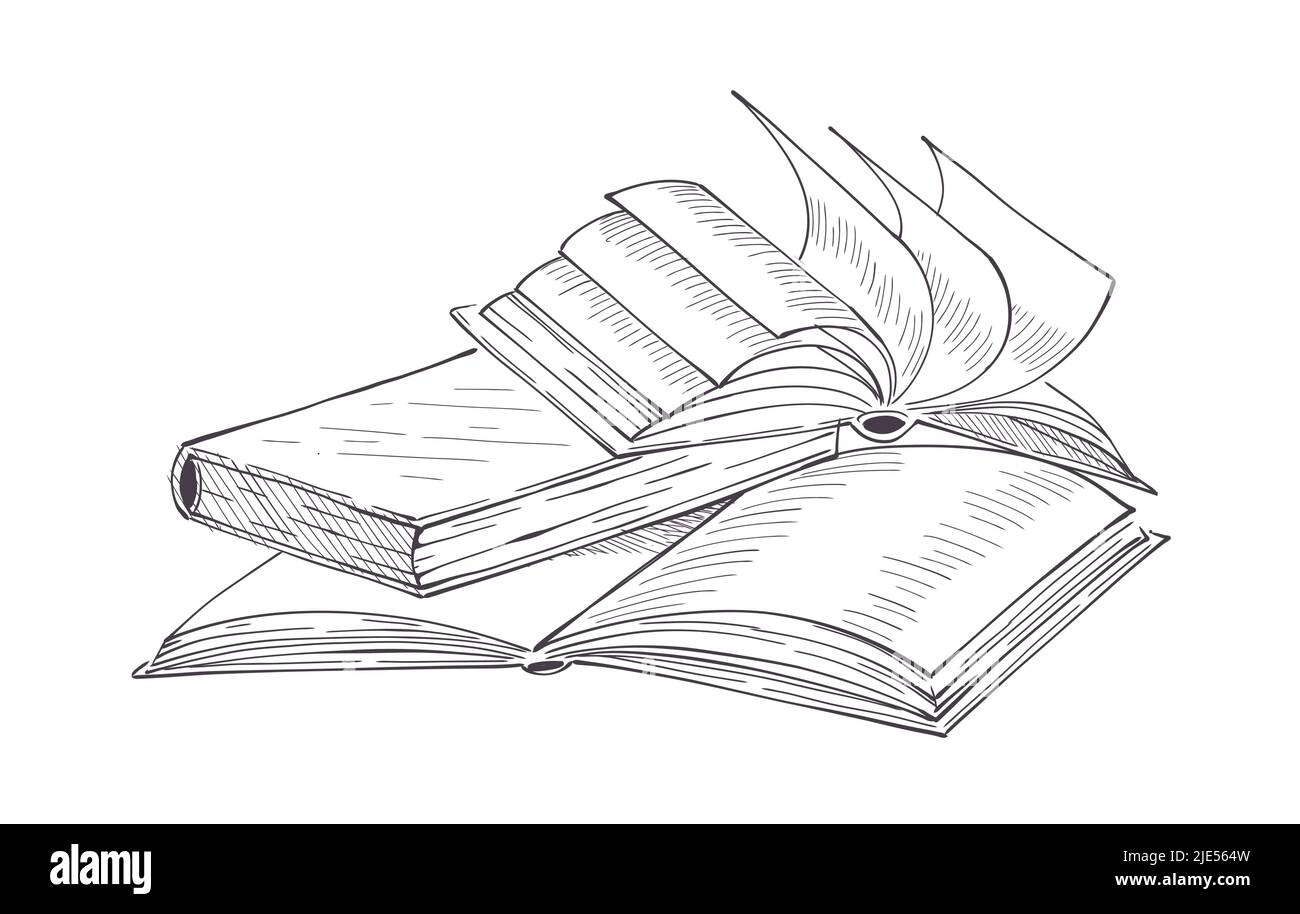 Books vector hand drawn illustration sketch style Stock Vector Image & Art Alamy