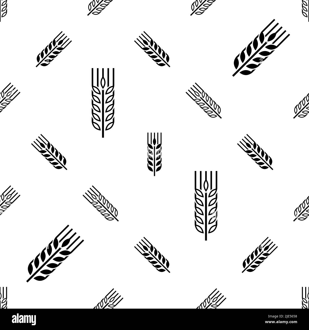 Wheat Ear Spica Icon Seamless Pattern Vector Art Illustration Stock ...