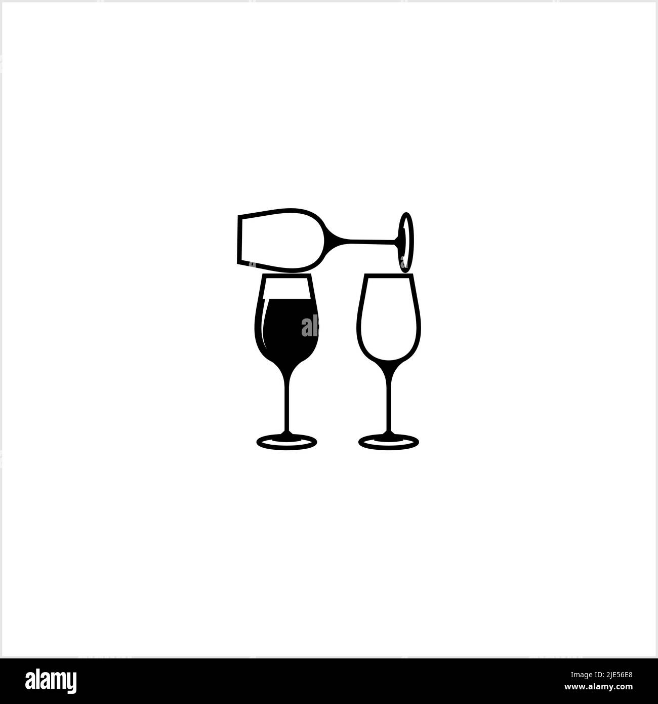 Wine Glass Icon, Wine Drinking Glass Icon Vector Art Illustration Stock ...