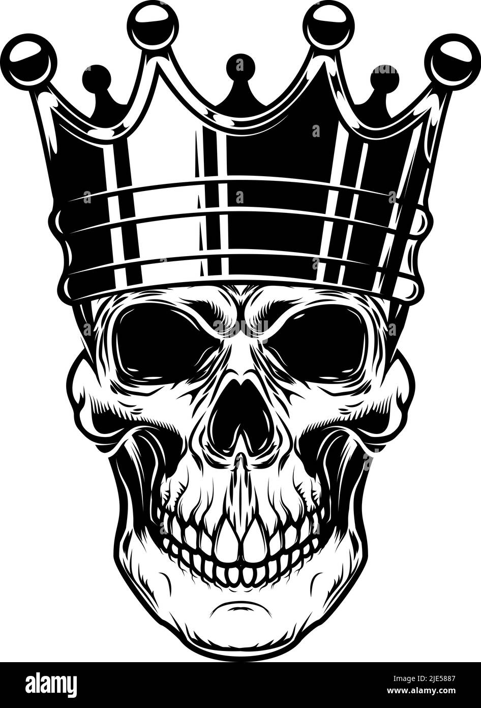 Skull with king crown. Design element for logo, label, sign, emblem ...