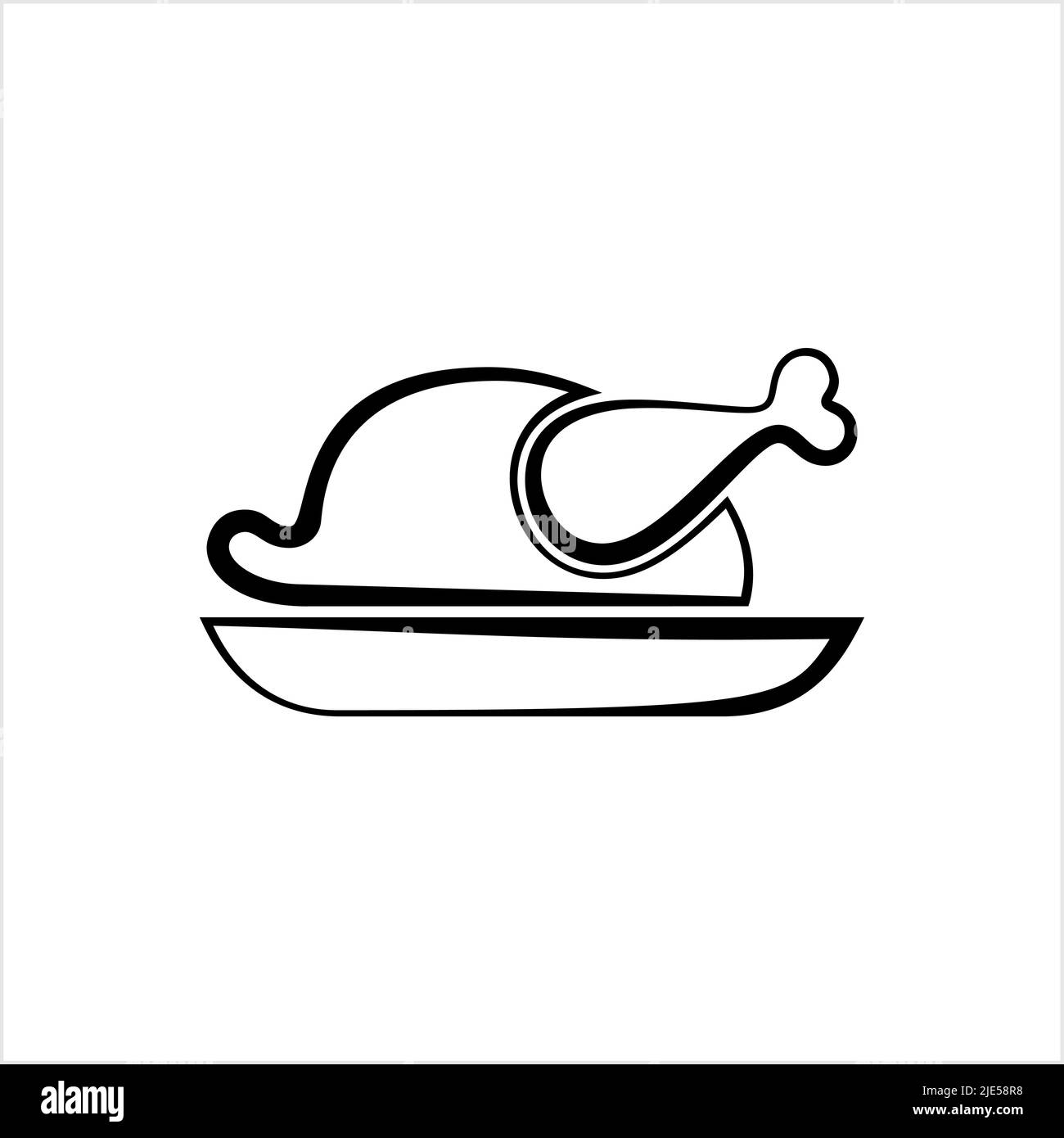 Chicken Icon, Turkey Icon Vector Art Illustration Stock Vector Image ...