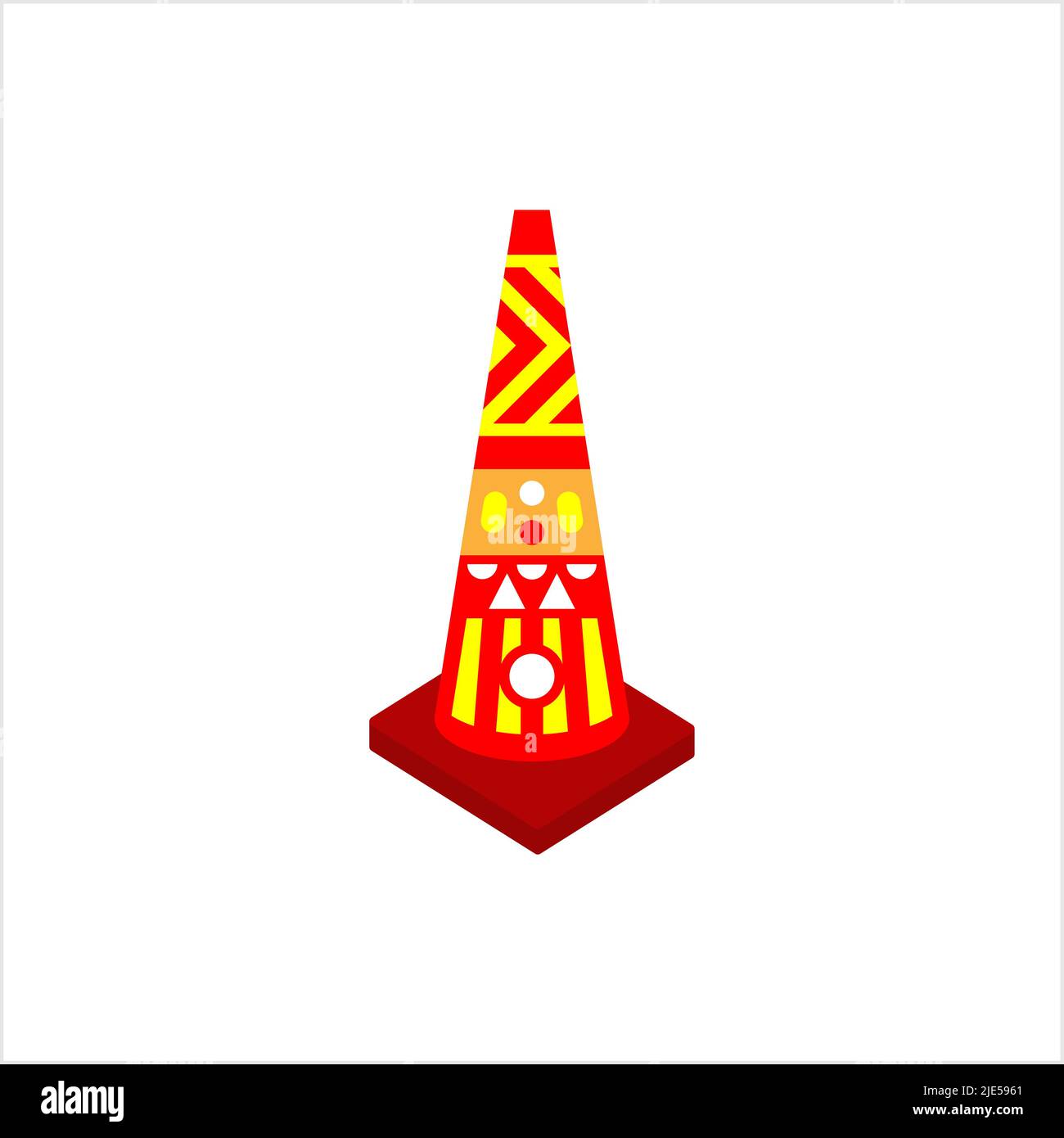 Cone Construction Barrier Icon, Traffic Cone Vector Art Illustration ...
