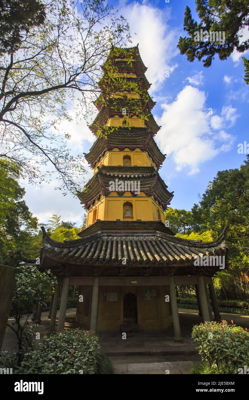 Cultural relics and historic sites of Asoka Temple scenic spot in Ningbo, Zhejiang Stock Photo