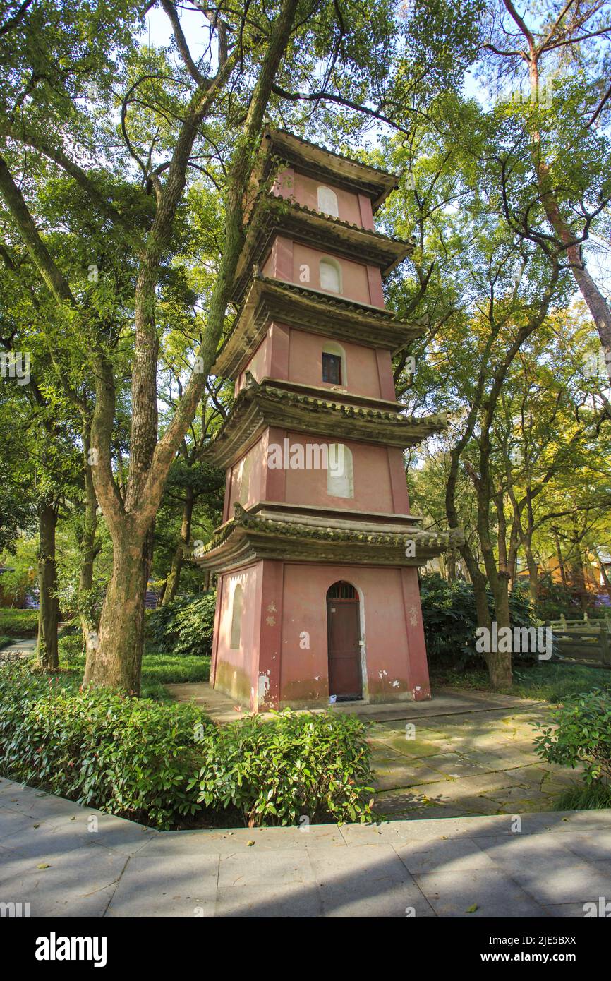 Cultural relics and historic sites of Asoka Temple scenic spot in Ningbo, Zhejiang Stock Photo
