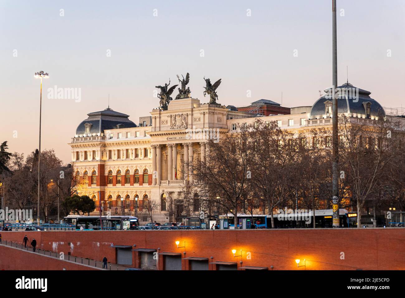 Madrid, Spain. Main building of the Ministerio de Agricultura, Pesca y Alimentacion (Ministry of Agriculture, Fisheries and Food) near Atocha Stock Photo