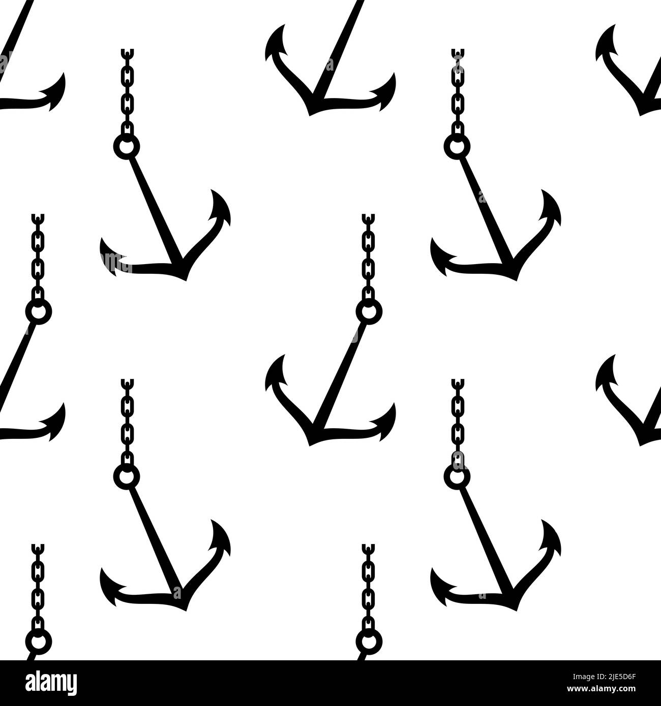 Anchor Icon Seamless Pattern, Flat Vector Art Illustration Stock Vector ...