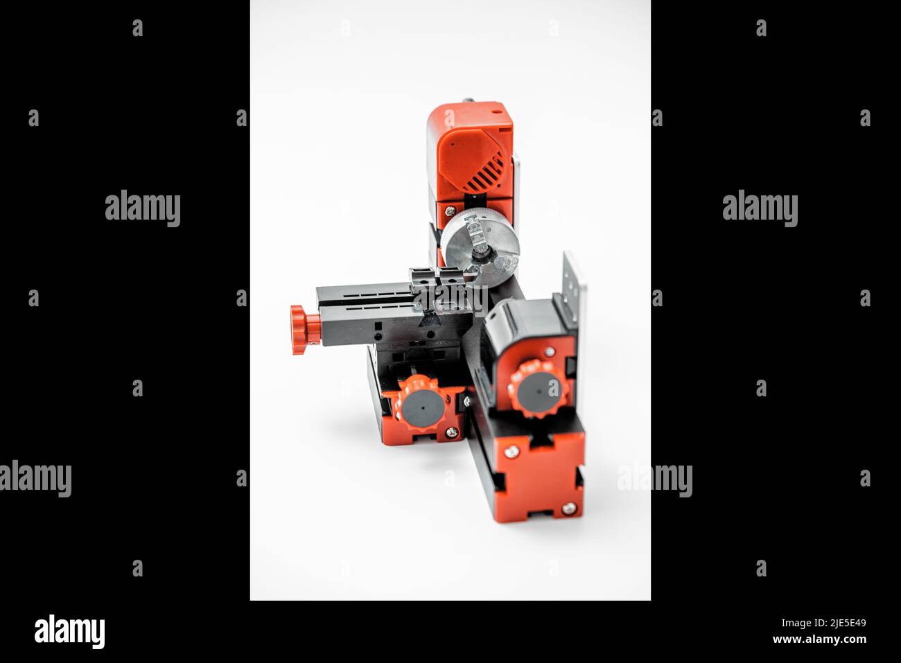 Small diy turning lathe machine for education and hobby Stock Photo