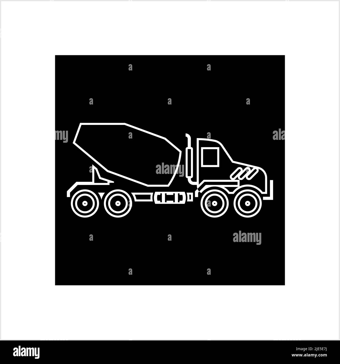 Cement Mixer Truck, Concrete Mixer Truck Vector Art Illustration Stock Vector