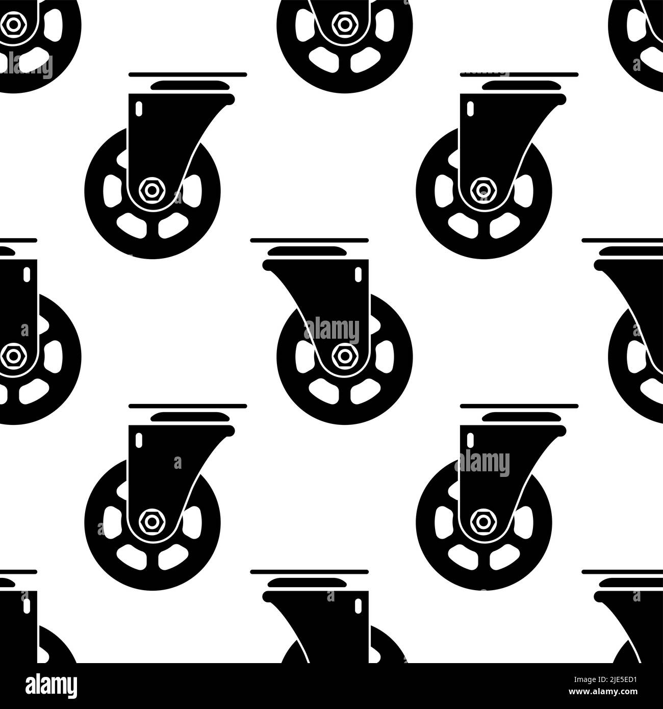 Caster Wheel Icon Seamless Pattern Vector Art Illustration Stock Vector