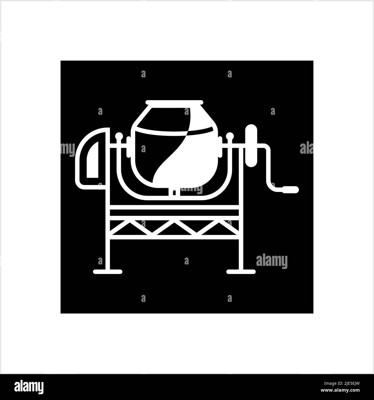 Concrete Mixer, Concrete Mixer Vector Art Illustration Stock Vector