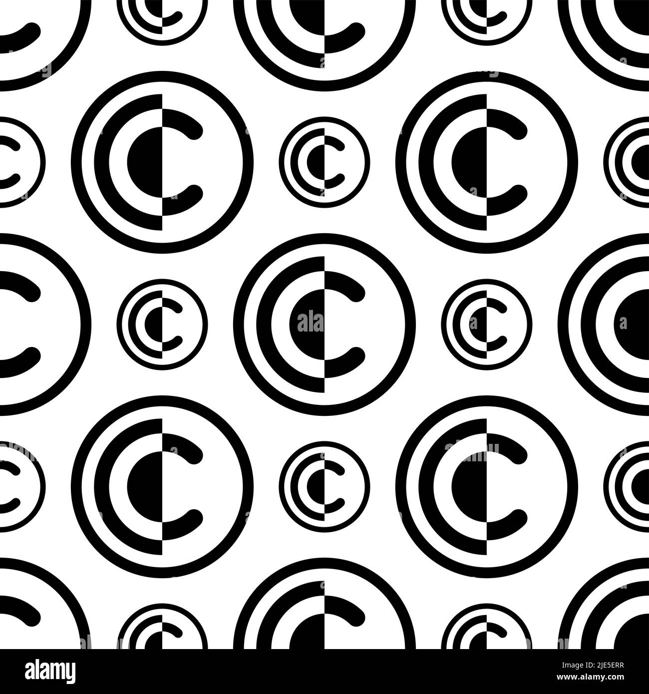 Copyright Icon Seamless Pattern, Copyright Letter C Symbol Vector Art Illustration Stock Vector