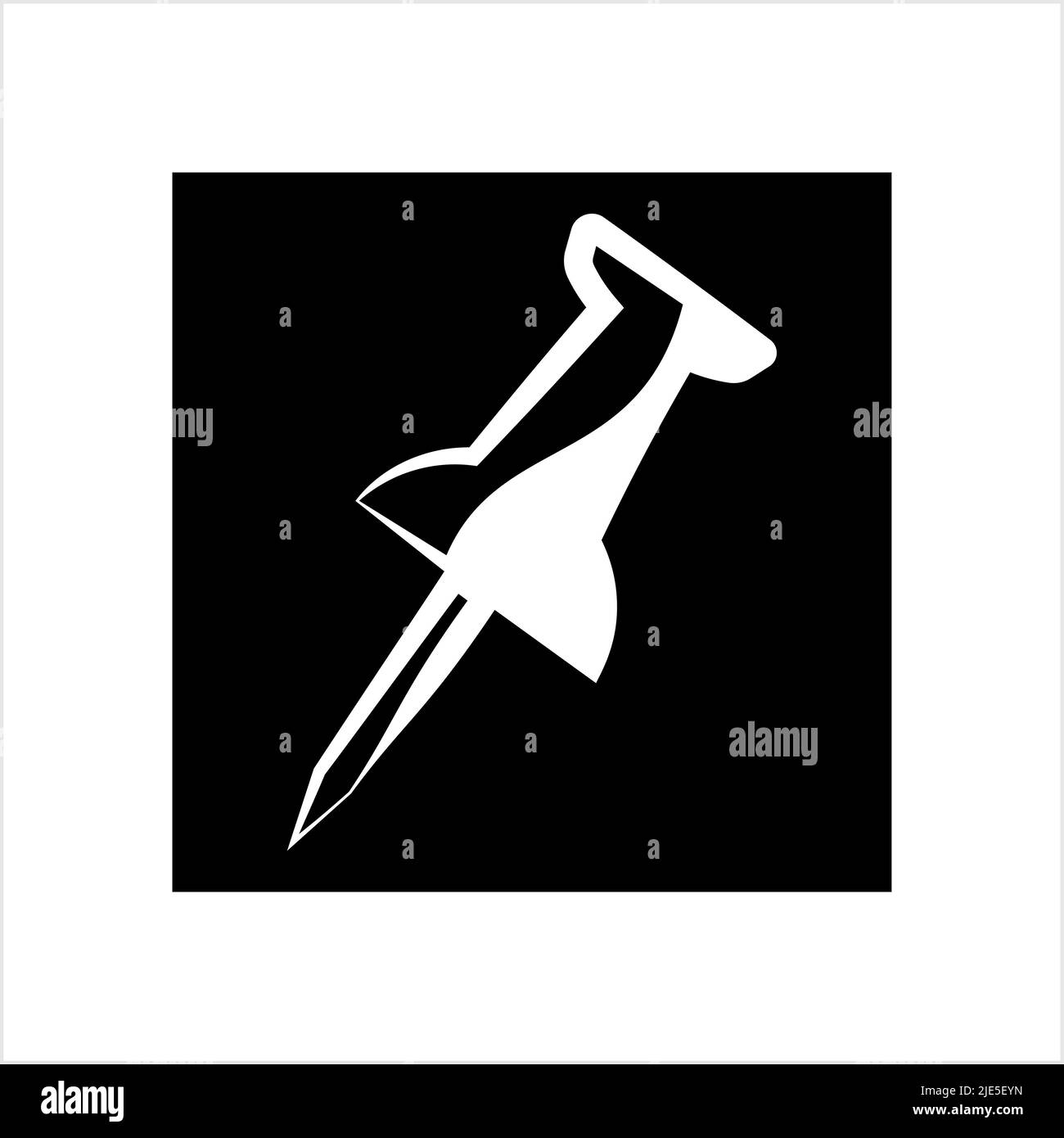 Drawing Pin Icon, Push Pin Vector Art Illustration Stock Vector Image
