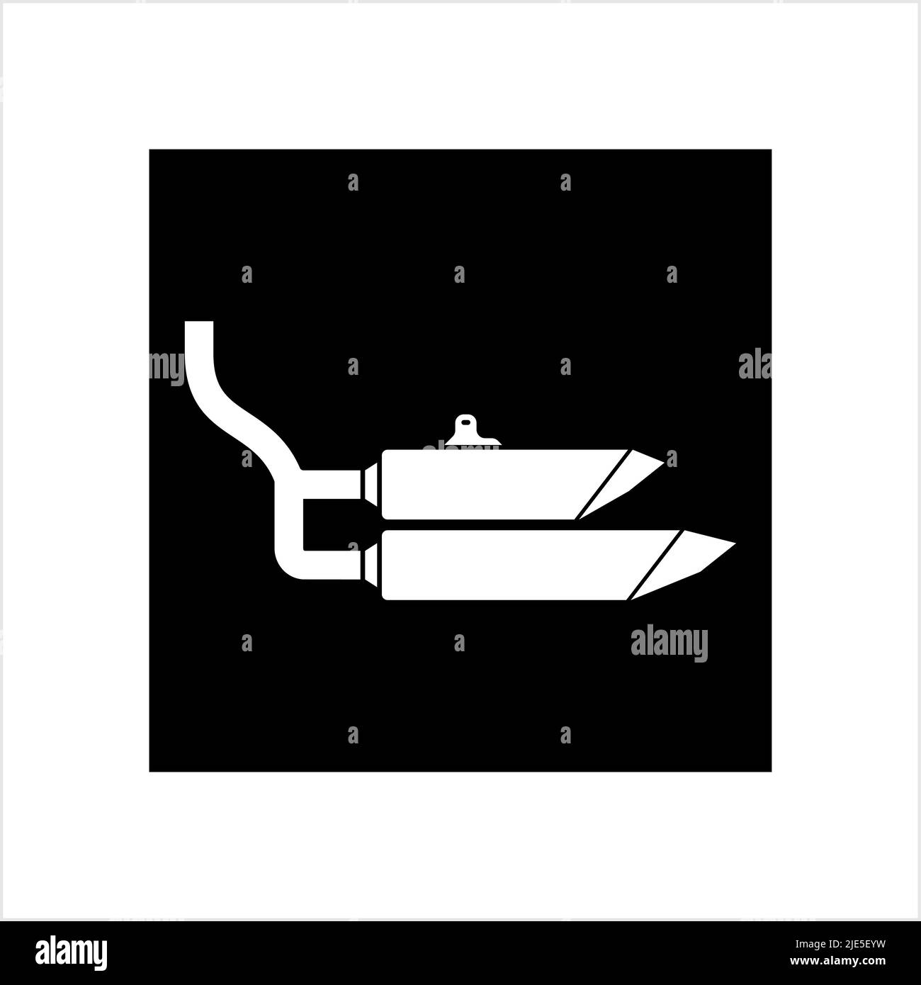 Exhaust Icon, Auto Exhaust Icon, Muffler Vector Art Illustration Stock