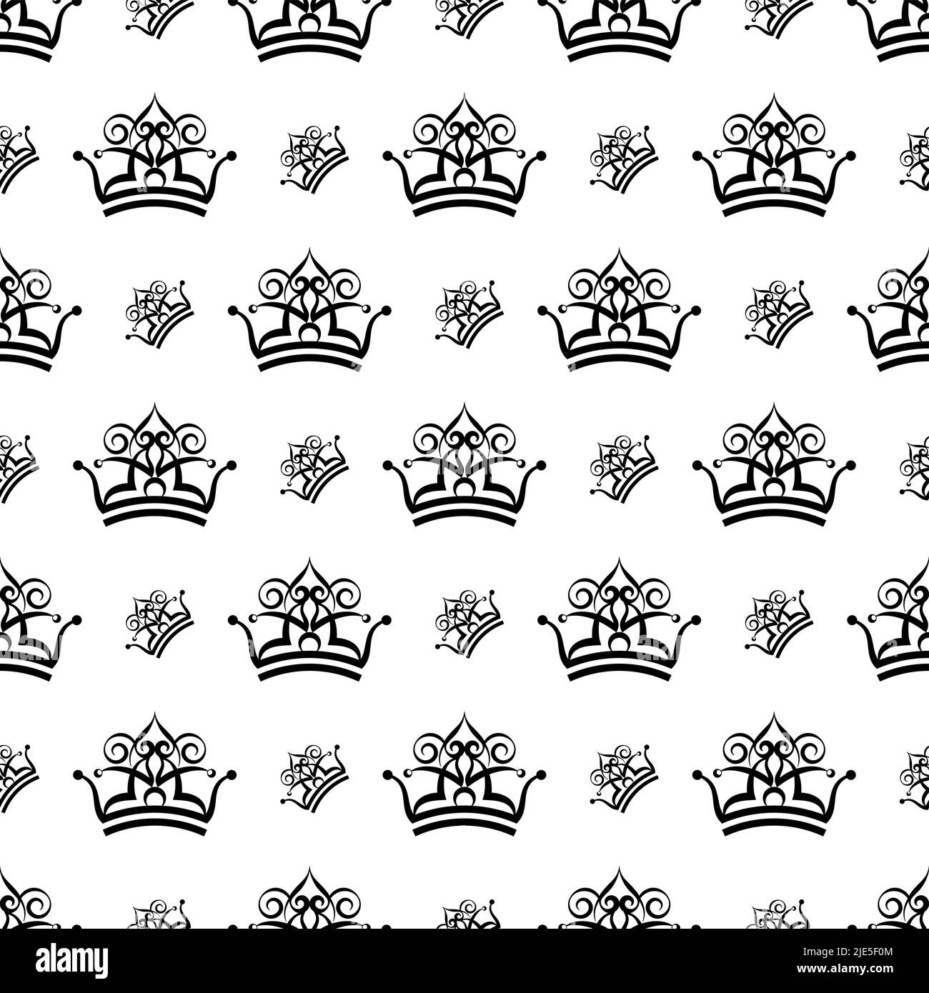 Crown Icon Seamless Pattern, Crown Vector Art Illustration Stock Vector ...