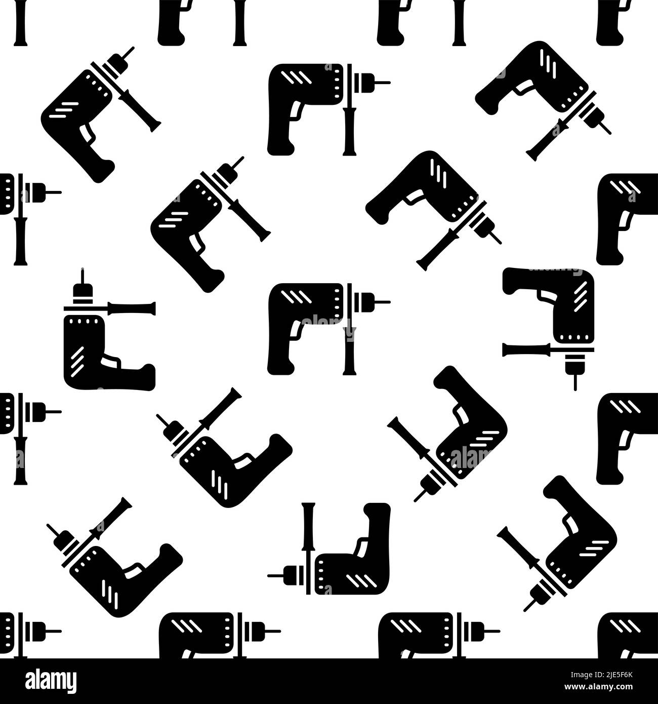 Drill Machine Icon, Machine Tool Icon Seamless Pattern Vector Art