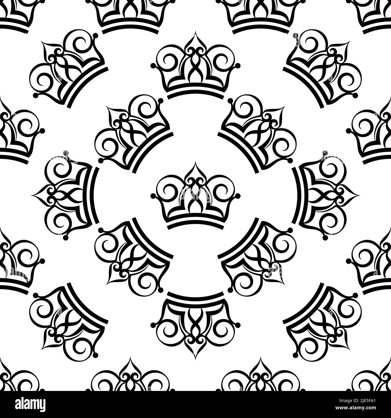 Crown Icon Seamless Pattern, Crown Vector Art Illustration Stock Vector ...