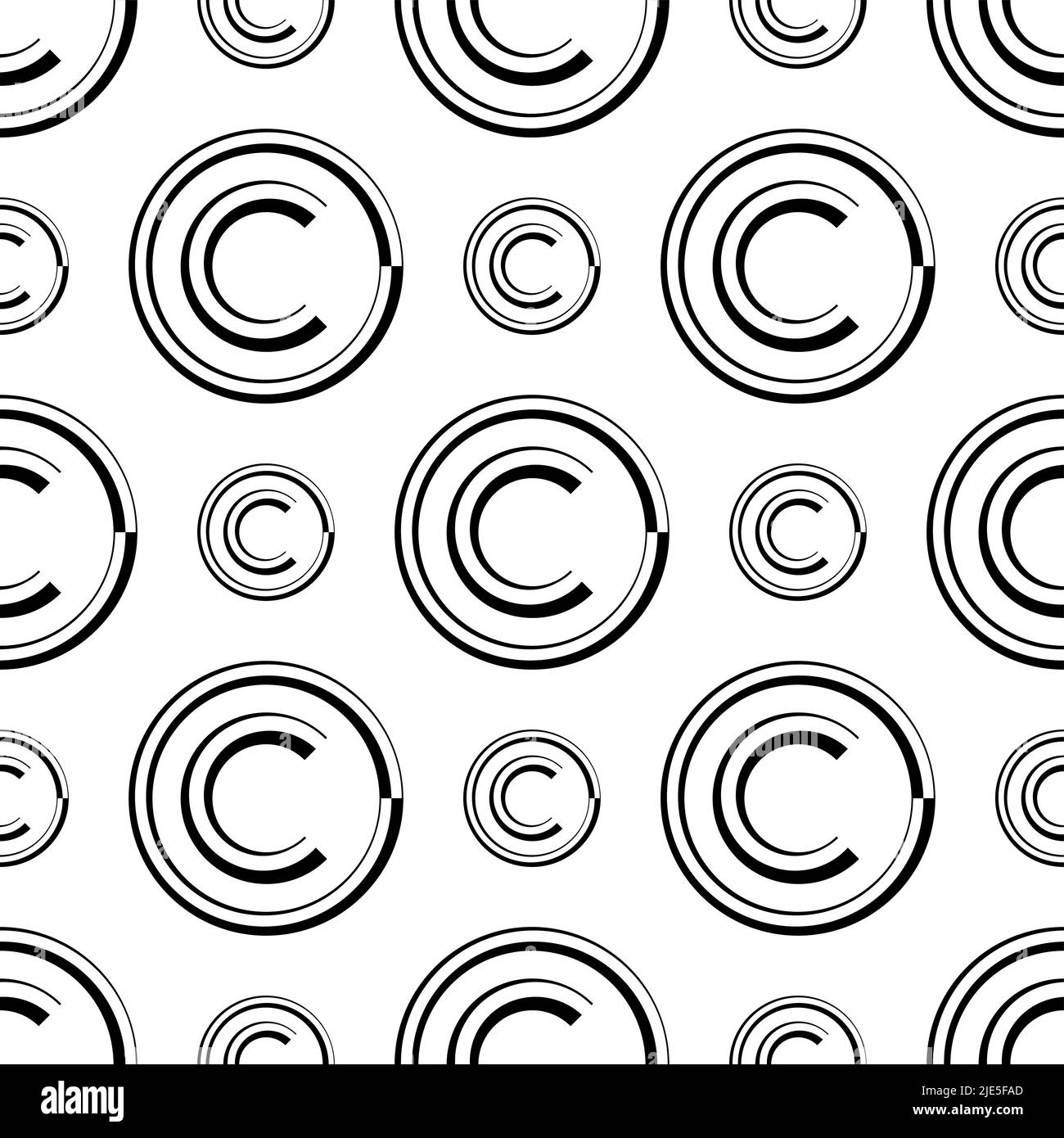 Copyright Icon Seamless Pattern, Copyright Letter C Symbol Vector Art Illustration Stock Vector