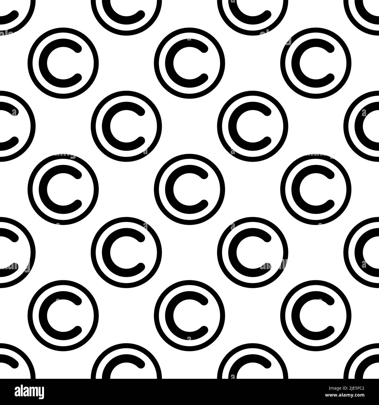 Copyright Icon Seamless Pattern, Copyright Letter C Symbol Vector Art Illustration Stock Vector