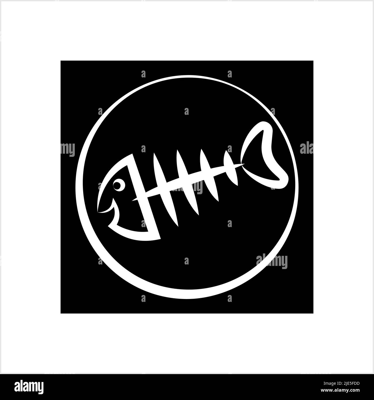 Fish Bone Icon, Fish Bone Vector Art Illustration Stock Vector Image