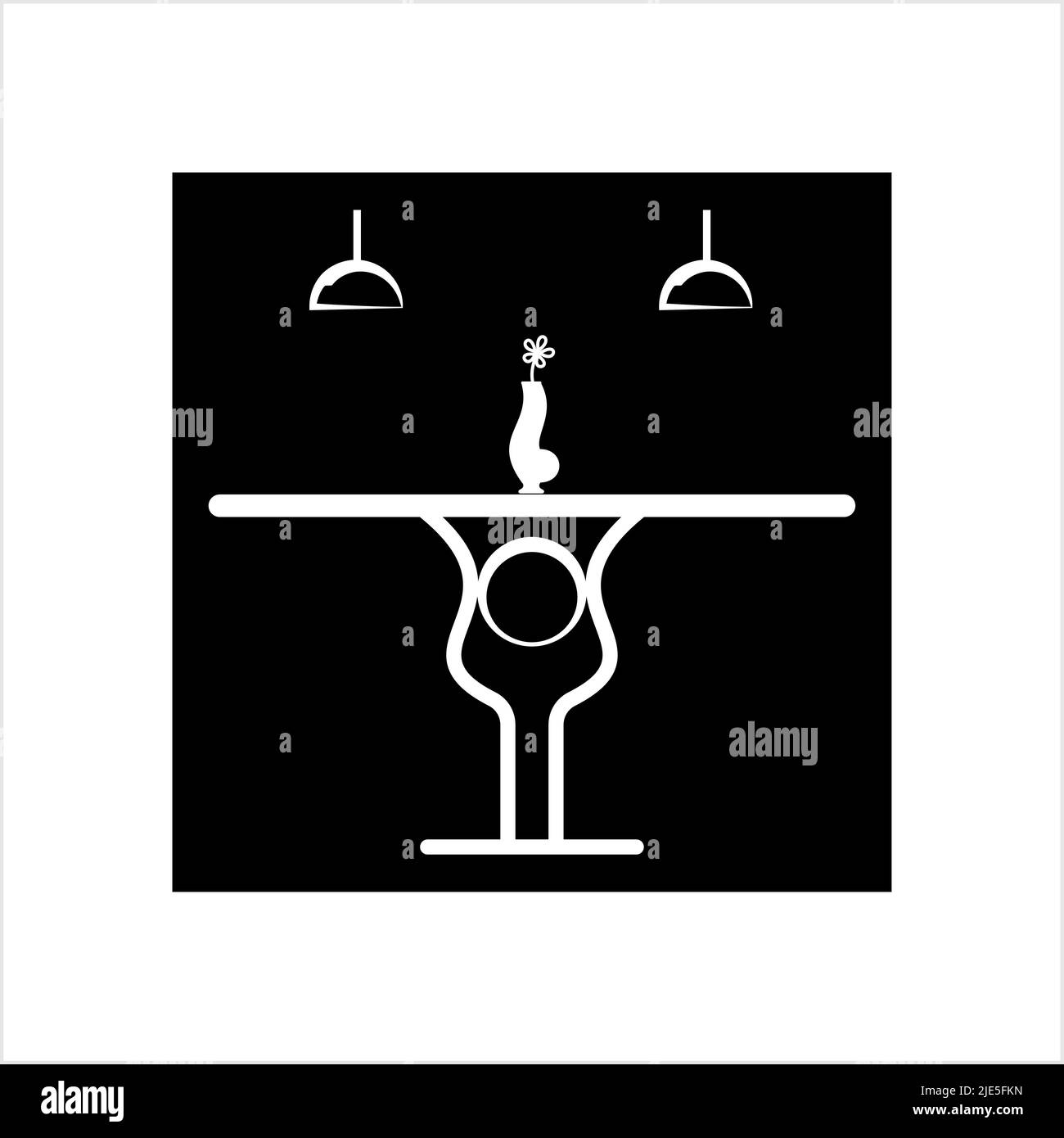 Dinner Table Icon, Dinner Table Vector Art Illustration Stock Vector ...