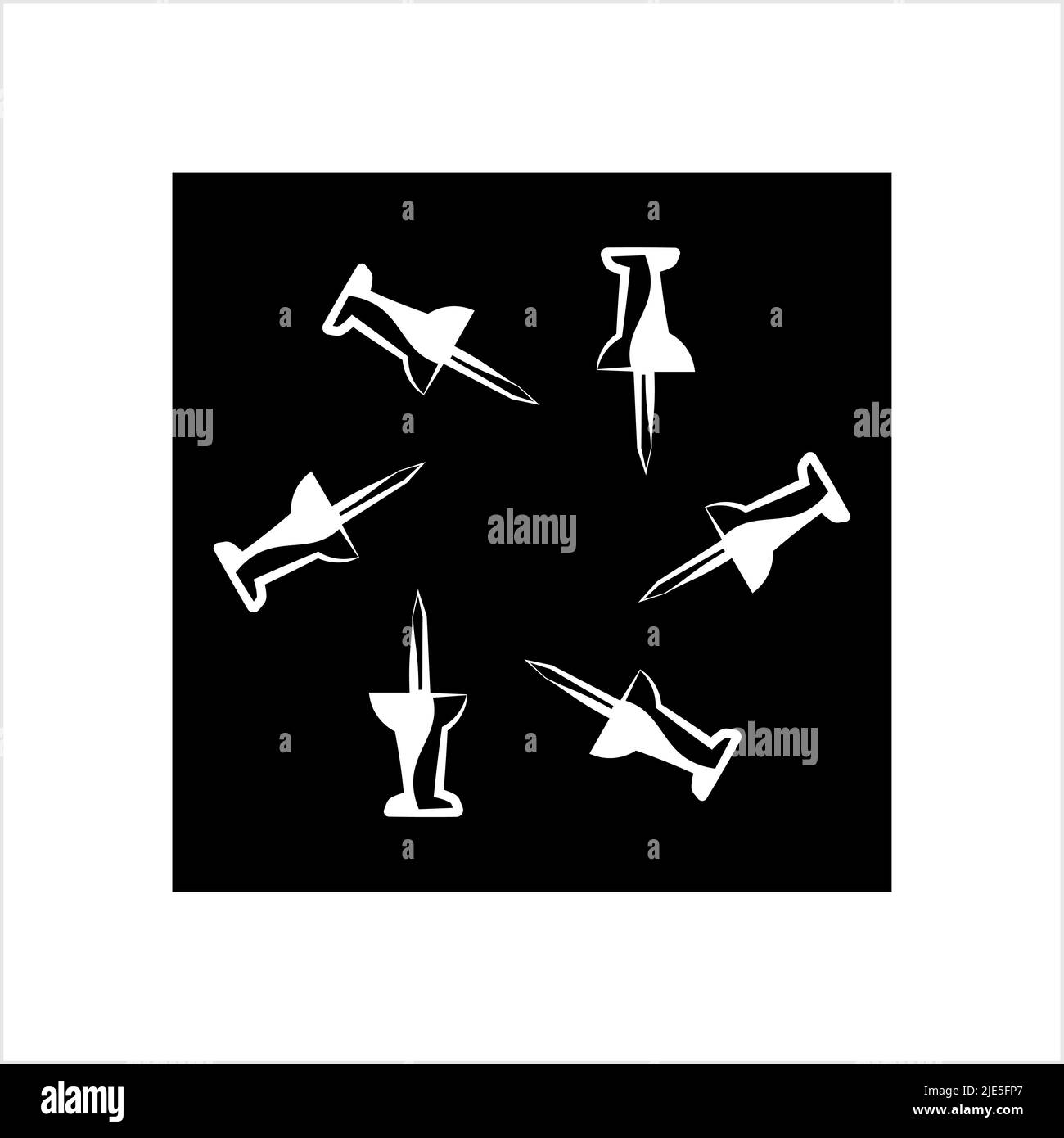 Drawing Pin Icon, Push Pin Vector Art Illustration Stock Vector Image
