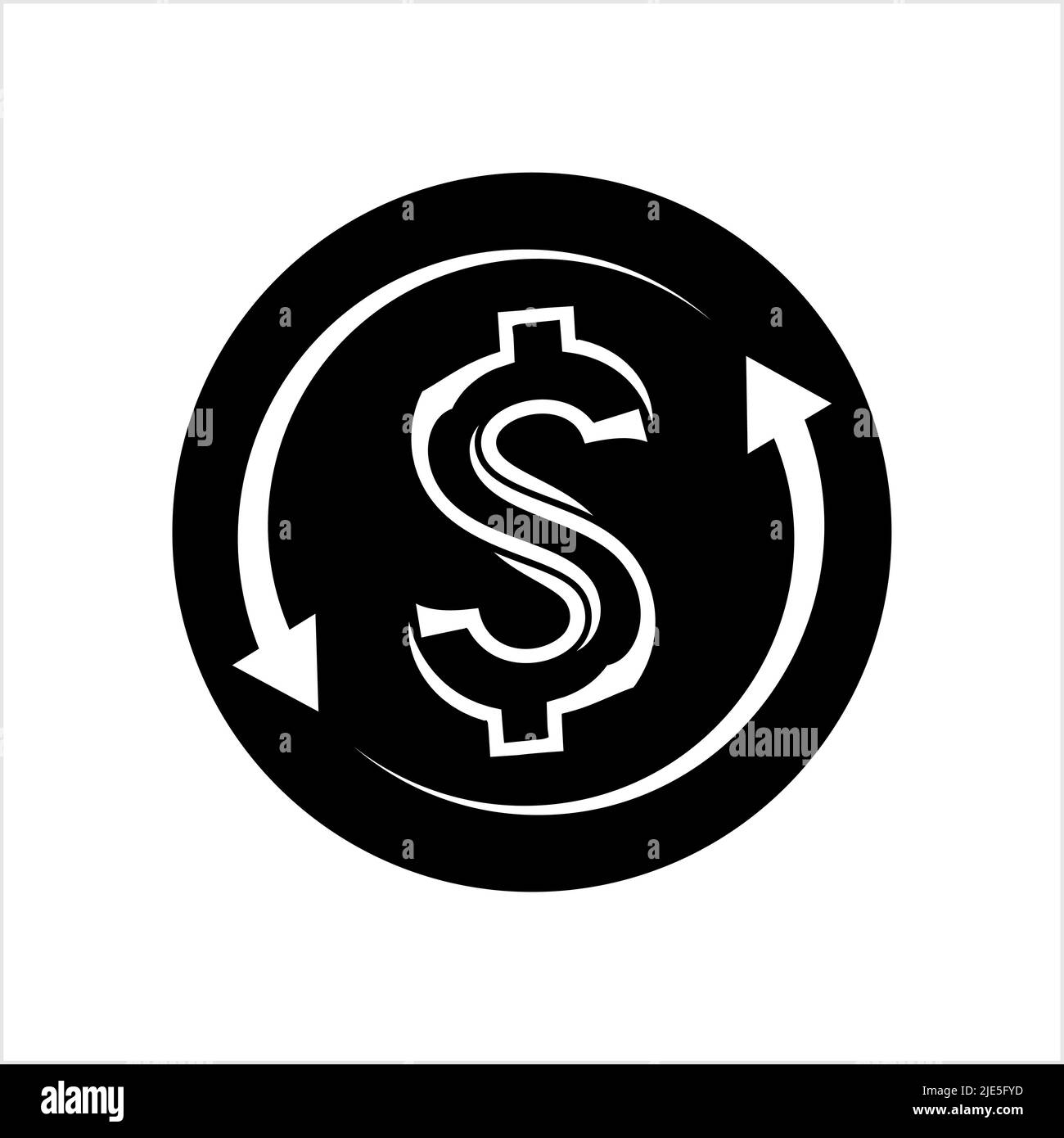 Money Change Icon, Currency Change Icon Vector Art Illustration Stock Vector