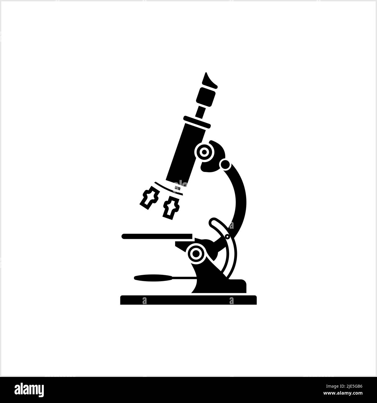 Microscope Icon, Laboratory Magnification Instrument Vector Art Illustration Stock Vector