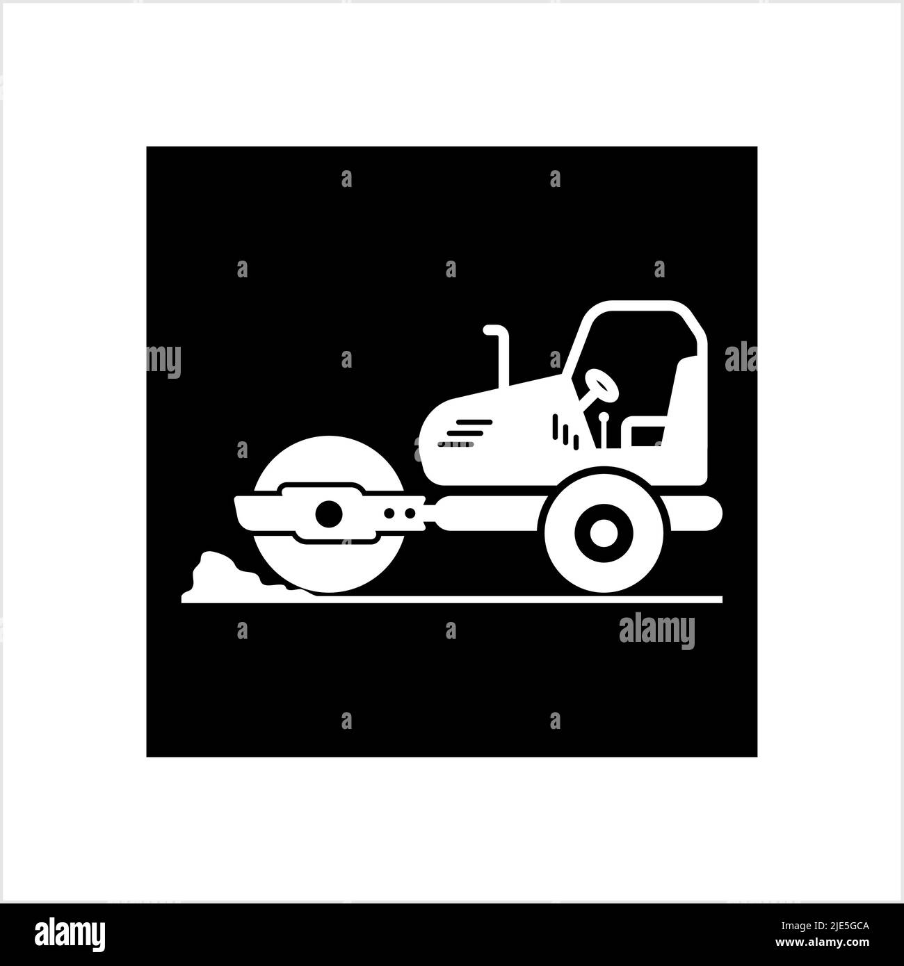 Road Roller Icon, Construction Vehicle Icon Vector Art Illustration ...