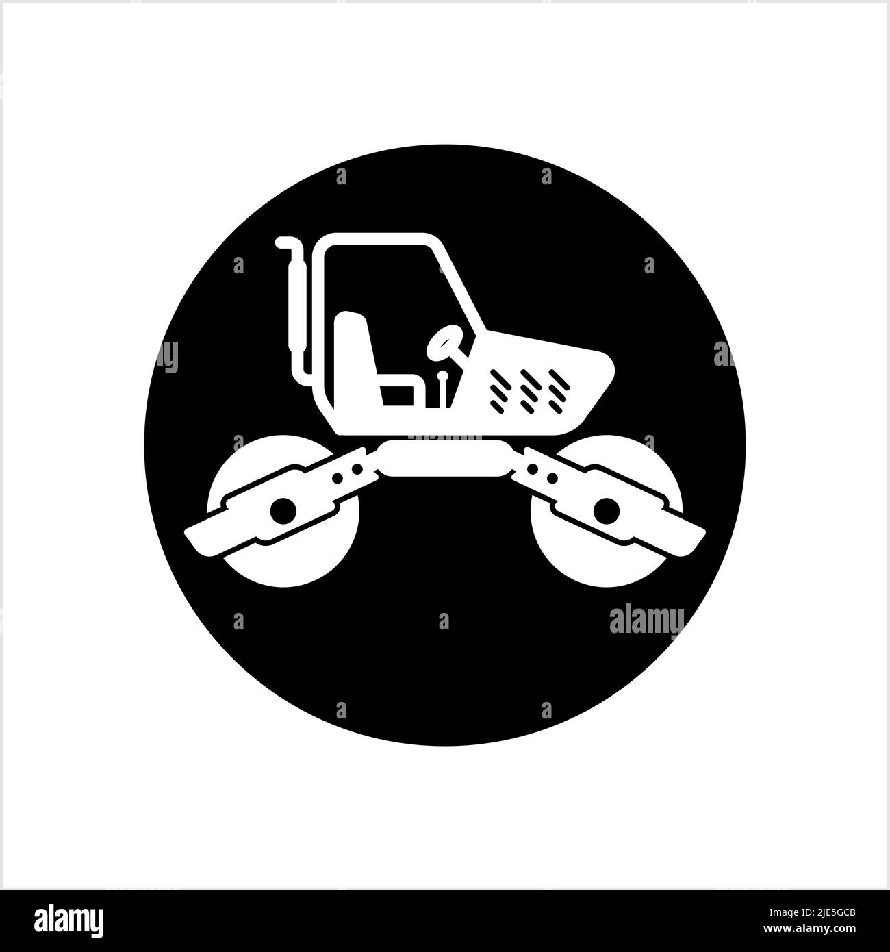 Road Roller Icon, Construction Vehicle Icon Vector Art Illustration ...
