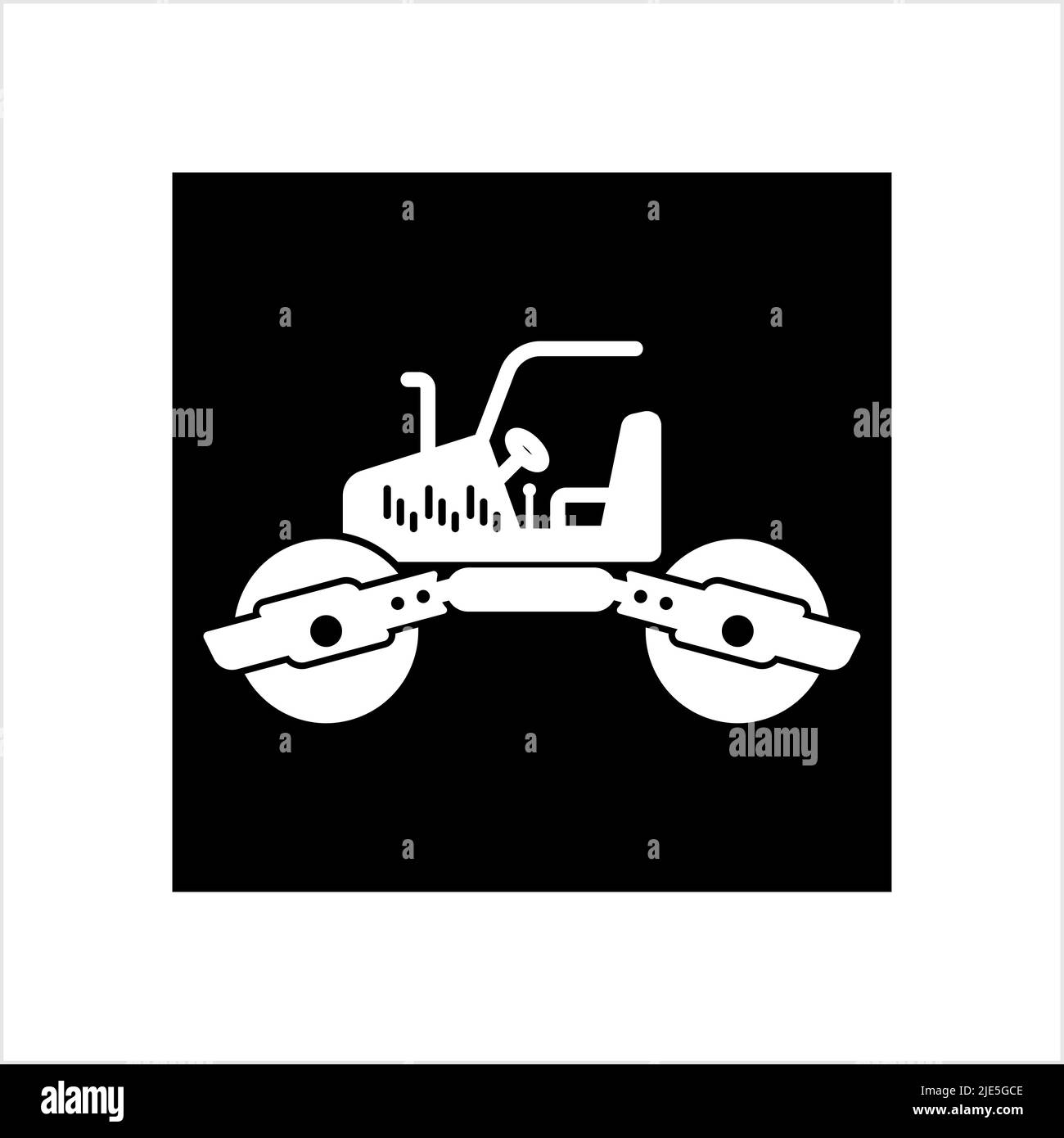 Road Roller Icon, Construction Vehicle Icon Vector Art Illustration ...