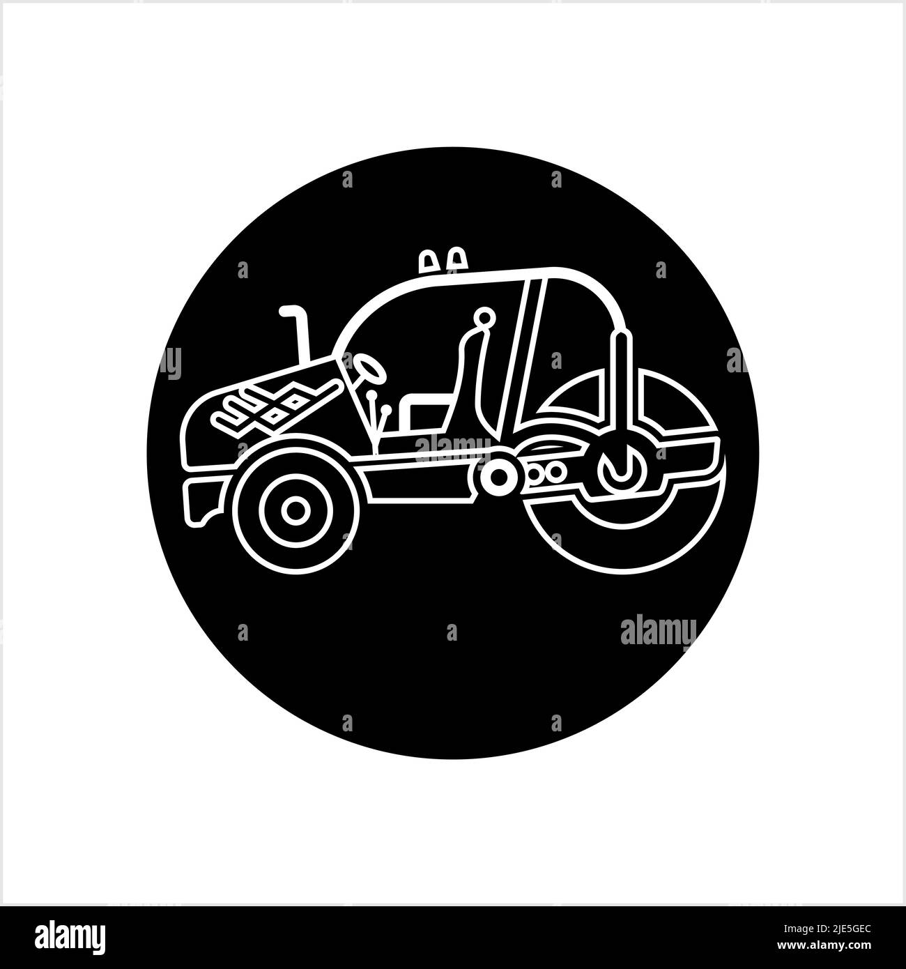 Road Roller Icon, Construction Vehicle Icon Vector Art Illustration ...