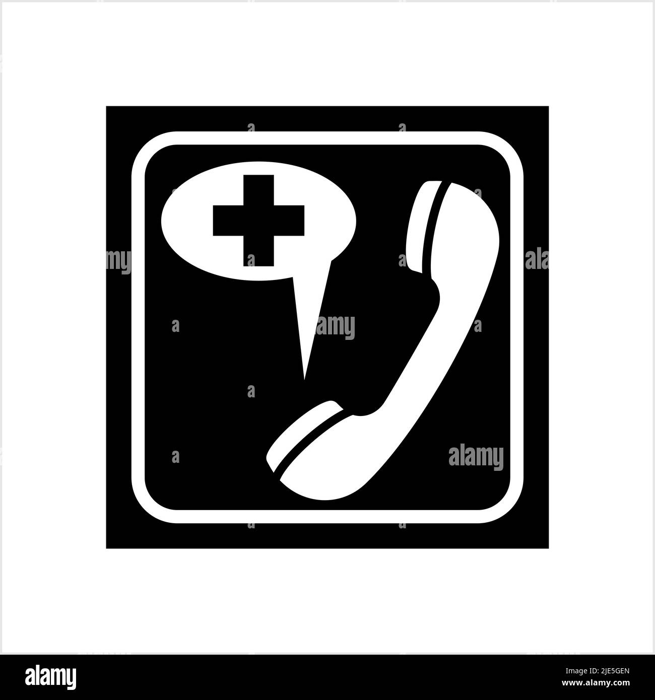 Medical Call Icon, Medical Assistance Call Vector Art Illustration Stock Vector