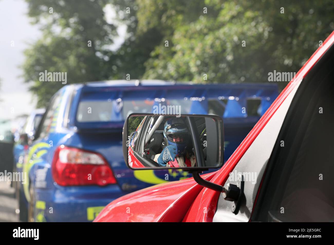 Goodwood, West Sussex, UK 25th June 2022. Max Girado prepares to drive his ex Sebastien Loeb 6 times WRC winning Citroen Xsara at the Goodwood Festival of Speed – ‘The Innovators – masterminds of motorsport’, in Goodwood, West Sussex, UK. © Malcolm Greig/Alamy Live News Stock Photo