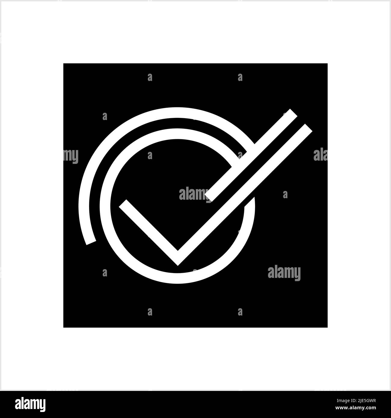 Tick Mark Icon, Check Mark, Right Mark, Vector Art Illustration Stock